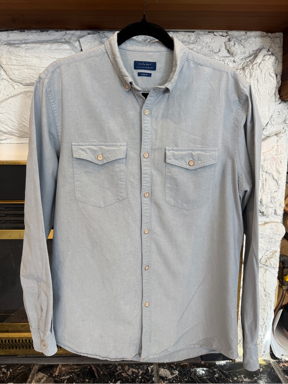 Zara Light Blue Men's Button-Down Shirt
